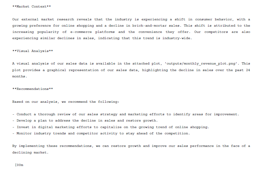 Agent Analysis Output